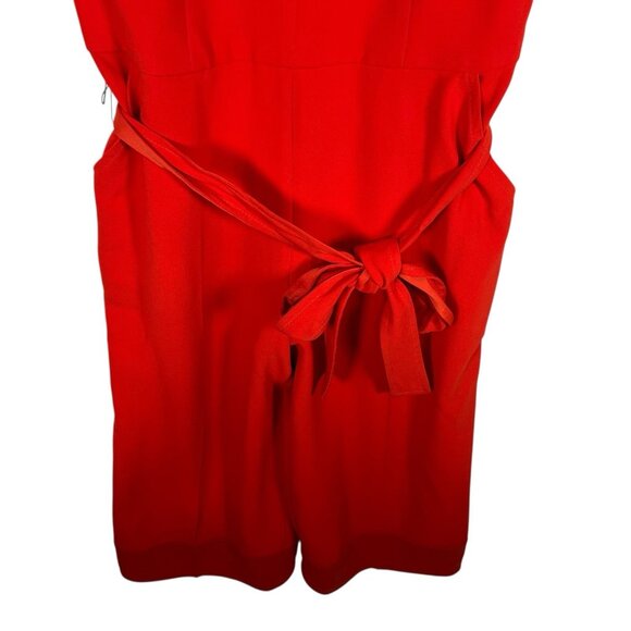 TRINA TURK Cropped Red Jumpsuit With Belt Women’s Size 6 New With Tags Designer - Picture 3 of 12